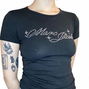 Marc Jacobs Black Charm Shrunken Tee